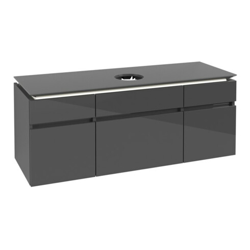 V&B Waschtischunterschrank Legato 140x55x50cm, WT m, m Beleucht., glo Gr
