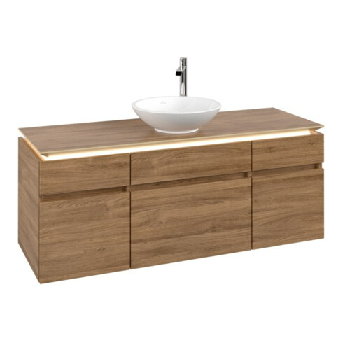 V&B Waschtischunterschrank Legato 140x55x50cm, WT m, m Beleucht., Kan Oa