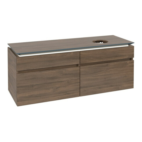 V&B Waschtischunterschrank Legato 140x55x50cm, WT R, m LED, Ariz. Oa