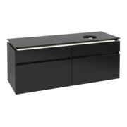 V&B Waschtischunterschrank Legato 140x55x50cm, WT R, m LED, bl ma Lac