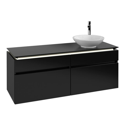 V&B Waschtischunterschrank Legato 140x55x50cm, WT R, m LED, bl ma Lac