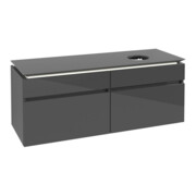 V&B Waschtischunterschrank Legato 140x55x50cm, WT R, m LED, glo Gr