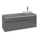 V&B Waschtischunterschrank Legato 140x55x50cm, WT R, m LED, glo Gr-3