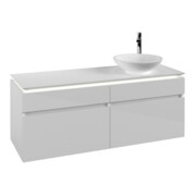 V&B Waschtischunterschrank Legato 140x55x50cm, WT R, m LED, glo wh.