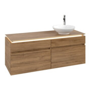 V&B Waschtischunterschrank Legato 140x55x50cm, WT R, m LED, Kan Oa