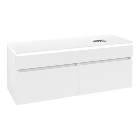 V&B Waschtischunterschrank Legato 140x55x50cm, WT R, m LED, wh. ma