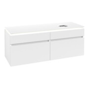 V&B Waschtischunterschrank Legato 140x55x50cm, WT R, m LED, wh. ma