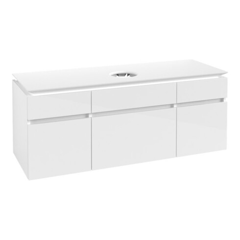 V&B Waschtischunterschrank Legato 140x55x50cmm WT mittig, Glossy White