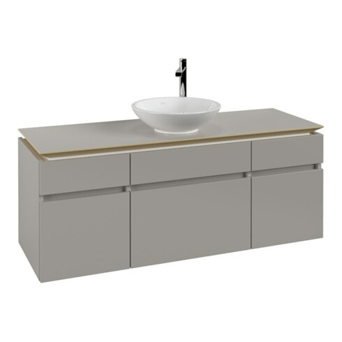 V&B Waschtischunterschrank Legato 140x55x50cmm WT mittig, Soft Grey
