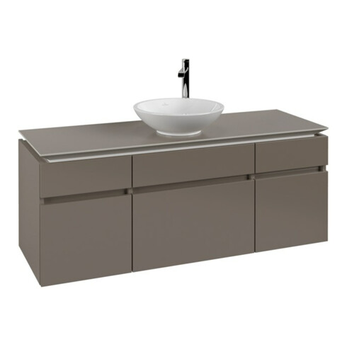 V&B Waschtischunterschrank Legato 140x55x50cmm WT mittig, Truffle Grey