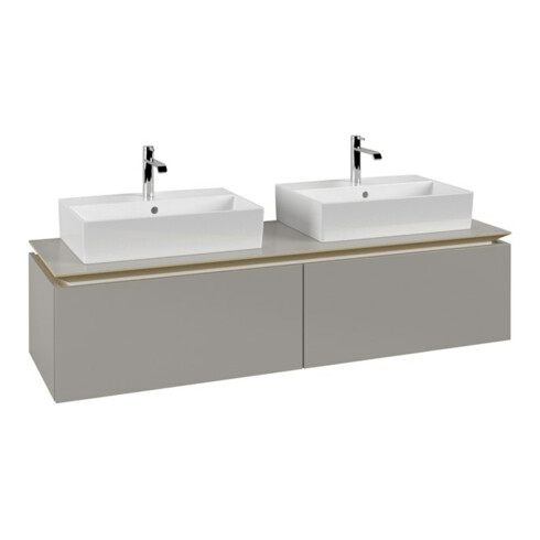 V&B Waschtischunterschrank Legato 160x38x50cm, f 2 Waschtische, Soft Grey