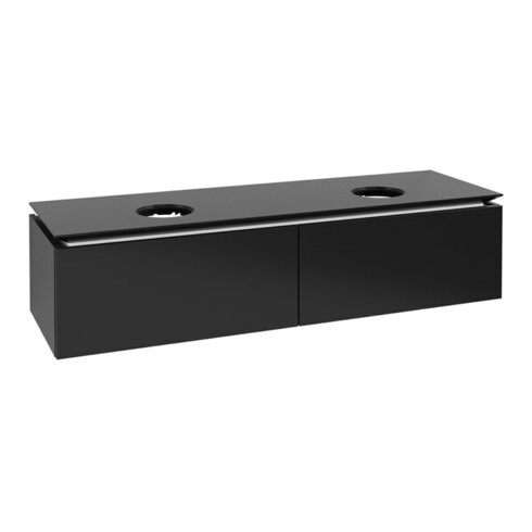 V&B Waschtischunterschrank Legato 160x38x50cm, f 2 WT, Black Matt Lacquer