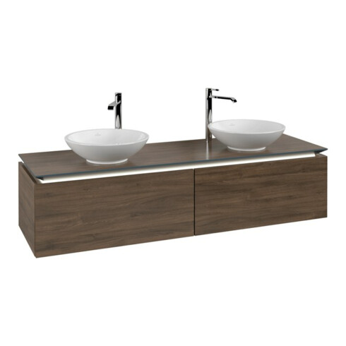 V&B Waschtischunterschrank Legato 160x38x50cm, f 2 WT, LED, Ariz. Oa