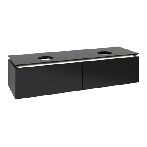 V&B Waschtischunterschrank Legato 160x38x50cm, f 2 WT, LED, bl ma Lac