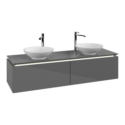 V&B Waschtischunterschrank Legato 160x38x50cm, f 2 WT, LED, glo Gr