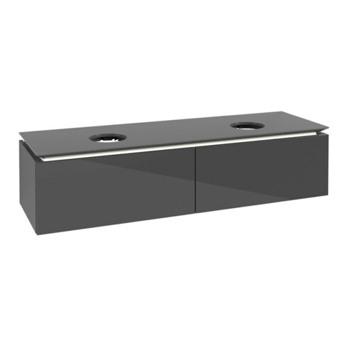 V&B Waschtischunterschrank Legato 160x38x50cm, f 2 WT, LED, glo Gr