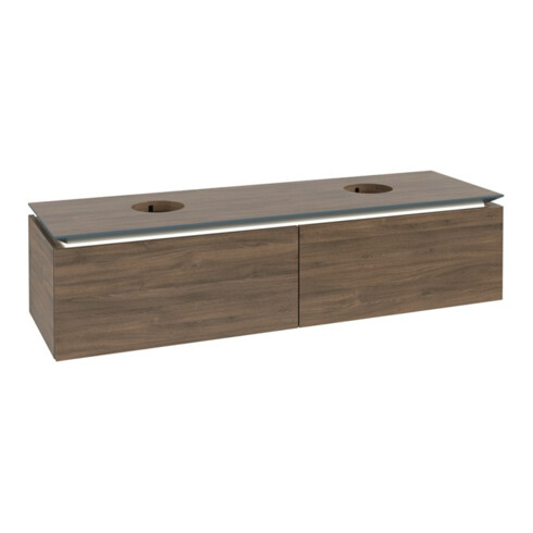 V&B Waschtischunterschrank Legato 160x38x50cm, f 2 WT, m LED, Ariz. Oa
