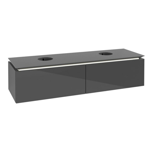 V&B Waschtischunterschrank Legato 160x38x50cm, f 2 WT, m LED, glo Gr