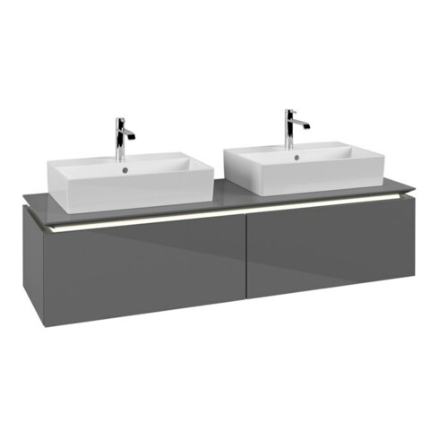 V&B Waschtischunterschrank Legato 160x38x50cm, f 2 WT, m LED, glo Gr