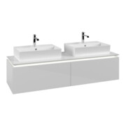 V&B Waschtischunterschrank Legato 160x38x50cm, f 2 WT, m LED, glo wh.