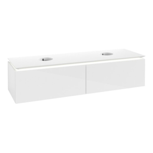 V&B Waschtischunterschrank Legato 160x38x50cm, f 2 WT, m LED, glo wh.