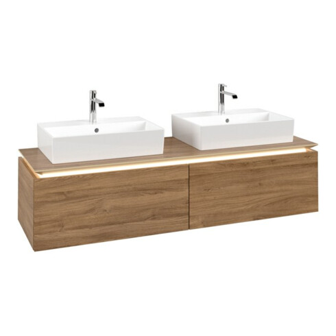 V&B Waschtischunterschrank Legato 160x38x50cm, f 2 WT, m LED, Kan Oa