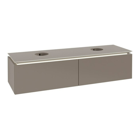 V&B Waschtischunterschrank Legato 160x38x50cm, f 2 WT, m LED, Truffle Gr