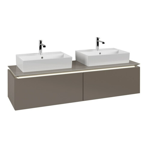V&B Waschtischunterschrank Legato 160x38x50cm, f 2 WT, m LED, Truffle Gr