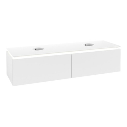 V&B Waschtischunterschrank Legato 160x38x50cm, f 2 WT, m LED, wh. ma