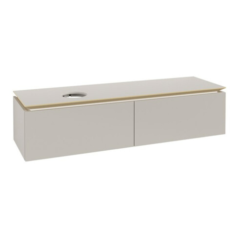 V&B Waschtischunterschrank Legato 160x38x50cm, Waschtisch links, Soft Grey