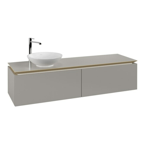 V&B Waschtischunterschrank Legato 160x38x50cm, Waschtisch links, Soft Grey
