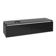 V&B Waschtischunterschrank Legato 160x38x50cm, WT li, m LED, bl ma Lac