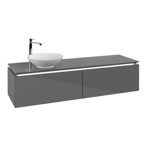 V&B Waschtischunterschrank Legato 160x38x50cm, WT li, m LED, glo Gr