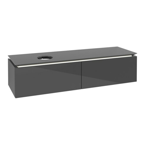 V&B Waschtischunterschrank Legato 160x38x50cm, WT li, m LED, glo Gr