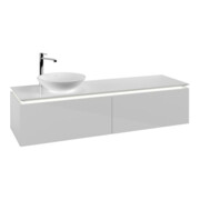 V&B Waschtischunterschrank Legato 160x38x50cm, WT li, m LED, glo wh.