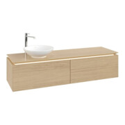 V&B Waschtischunterschrank Legato 160x38x50cm, WT li, m LED, Nord Oa