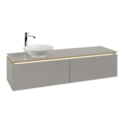 V&B Waschtischunterschrank Legato 160x38x50cm, WT li, m LED, so Gr