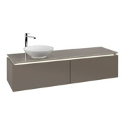 V&B Waschtischunterschrank Legato 160x38x50cm, WT li, m LED, Truffle Gr