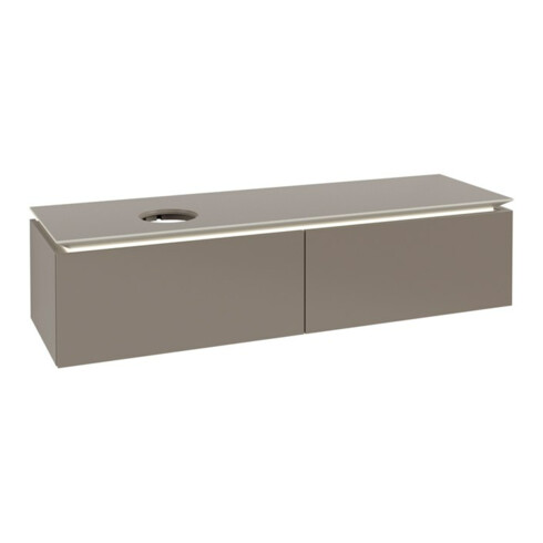 V&B Waschtischunterschrank Legato 160x38x50cm, WT li, m LED, Truffle Gr