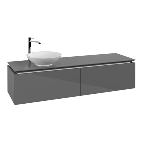 V&B Waschtischunterschrank Legato 160x38x50cm, WT links, Glossy Grey
