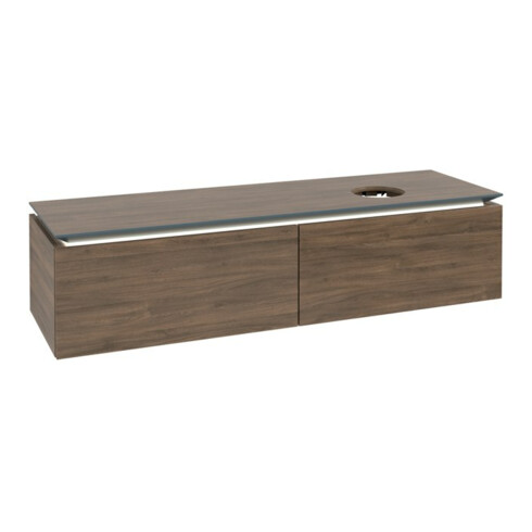 V&B Waschtischunterschrank Legato 160x38x50cm, WT R, m LED, Ariz. Oa