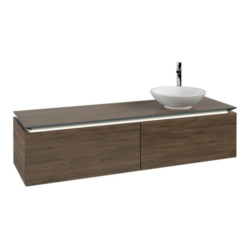 V&B Waschtischunterschrank Legato 160x38x50cm, WT R, m LED, Ariz. Oa