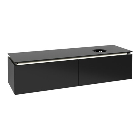 V&B Waschtischunterschrank Legato 160x38x50cm, WT R, m LED, bl ma Lac