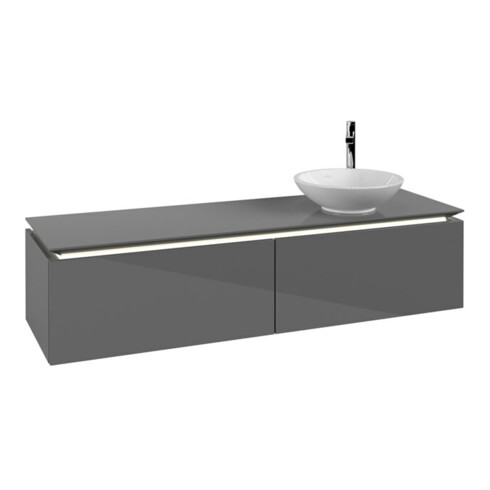 V&B Waschtischunterschrank Legato 160x38x50cm, WT R, m LED, glo Gr