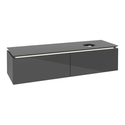 V&B Waschtischunterschrank Legato 160x38x50cm, WT R, m LED, glo Gr