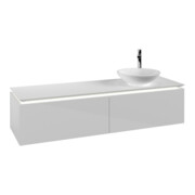 V&B Waschtischunterschrank Legato 160x38x50cm, WT R, m LED, glo wh.