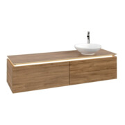V&B Waschtischunterschrank Legato 160x38x50cm, WT R, m LED, Kan Oa