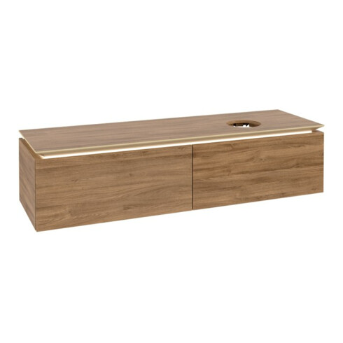 V&B Waschtischunterschrank Legato 160x38x50cm, WT R, m LED, Kan Oa