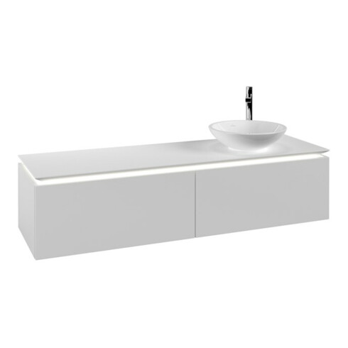V&B Waschtischunterschrank Legato 160x38x50cm, WT R, m LED, wh. ma