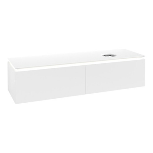 V&B Waschtischunterschrank Legato 160x38x50cm, WT R, m LED, wh. ma